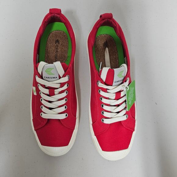 Cariuma OCA Low red canvas sneaker Mens  9 women's 10.5 - Picture 5 of 8